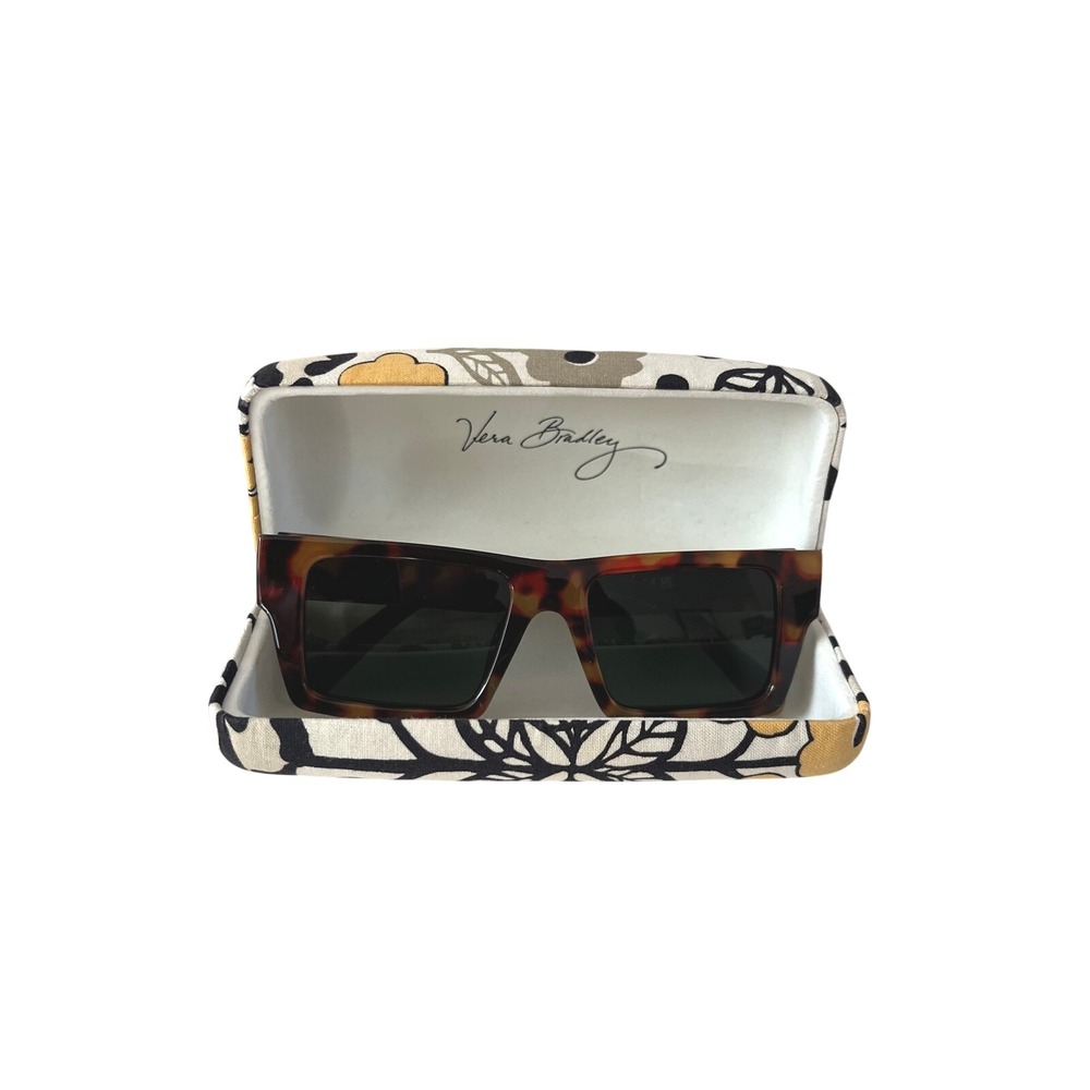 Vera Bradley Square Tortoise Sunglasses Floral Case‎ Designer Fashion Classic